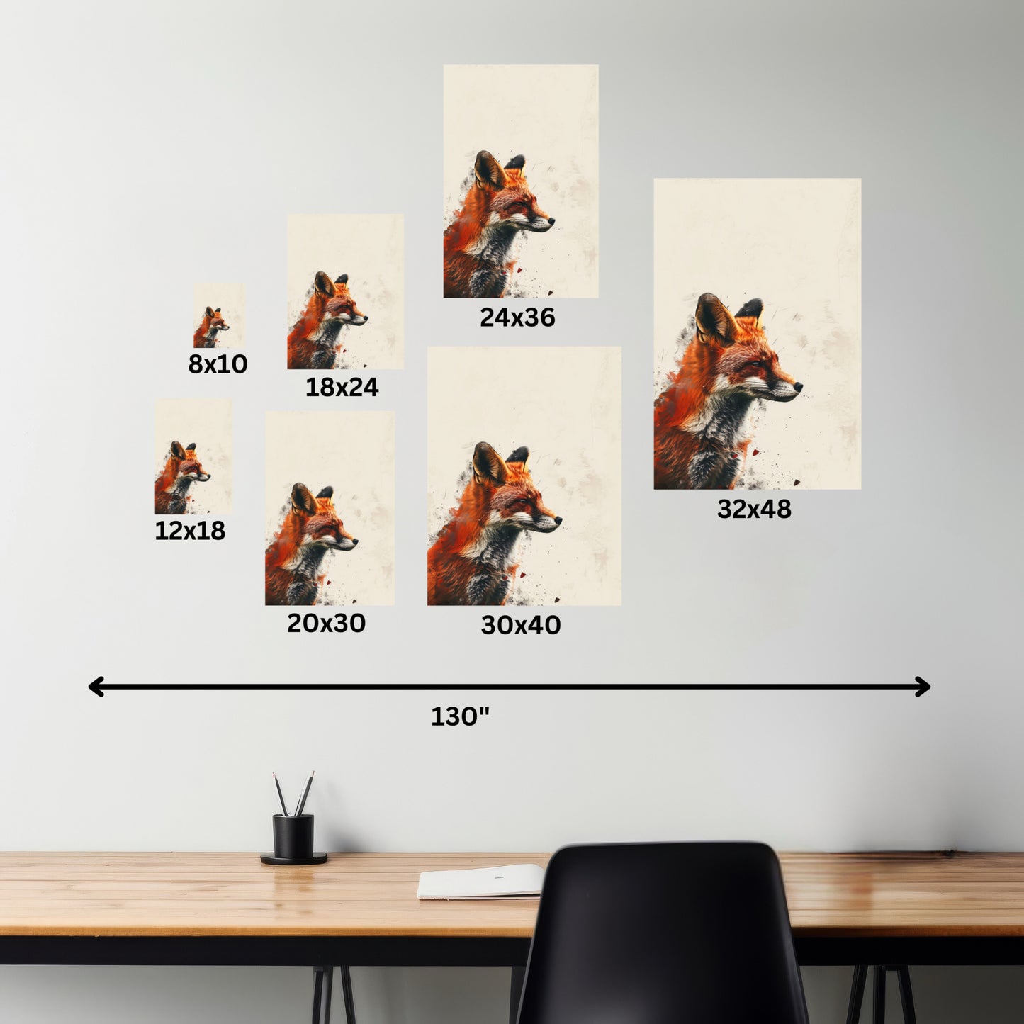 Fox Digital Illustration Canvas Gallery Wraps