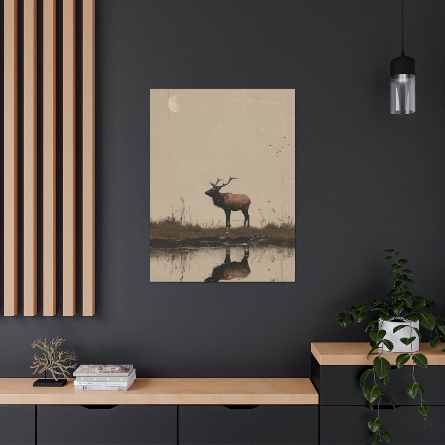 Moose Digital Illustration Canvas Gallery Wraps