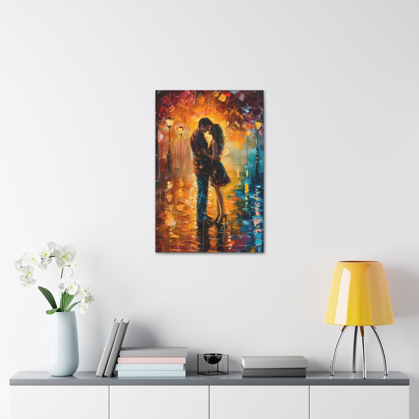 Couple - Leonid Afremov Style Digital Oil Painting Canvas Gallery Wraps