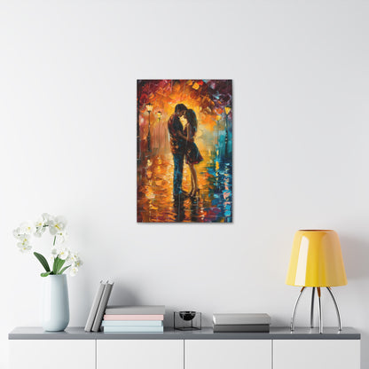 Couple - Leonid Afremov Style Digital Oil Painting Canvas Gallery Wraps