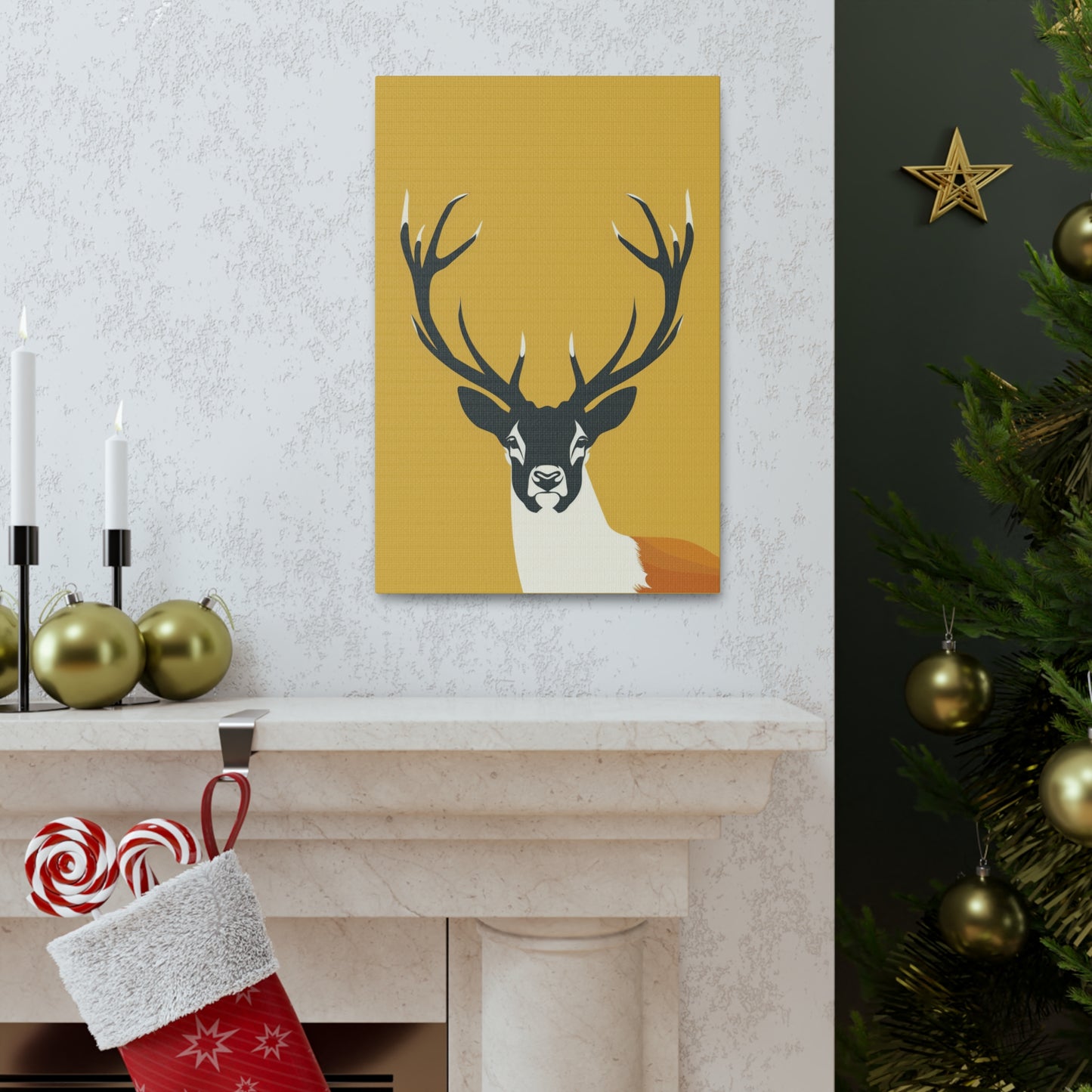 Reindeer - Digital Illustration Canvas Gallery Wraps