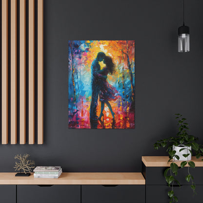 Couple - Leonid Afremov Style Digital Oil Painting Canvas Gallery Wraps