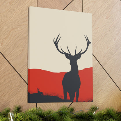 Reindeer with antlers  Digital Illustration Canvas Gallery Wraps