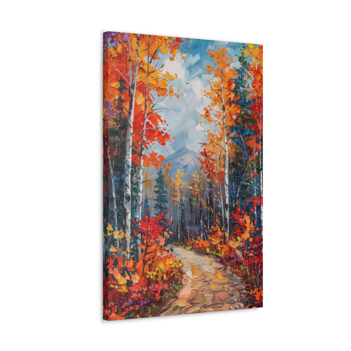 road through autumn forest - Leonid Afremov Style Digital Print Canvas Gallery Wraps