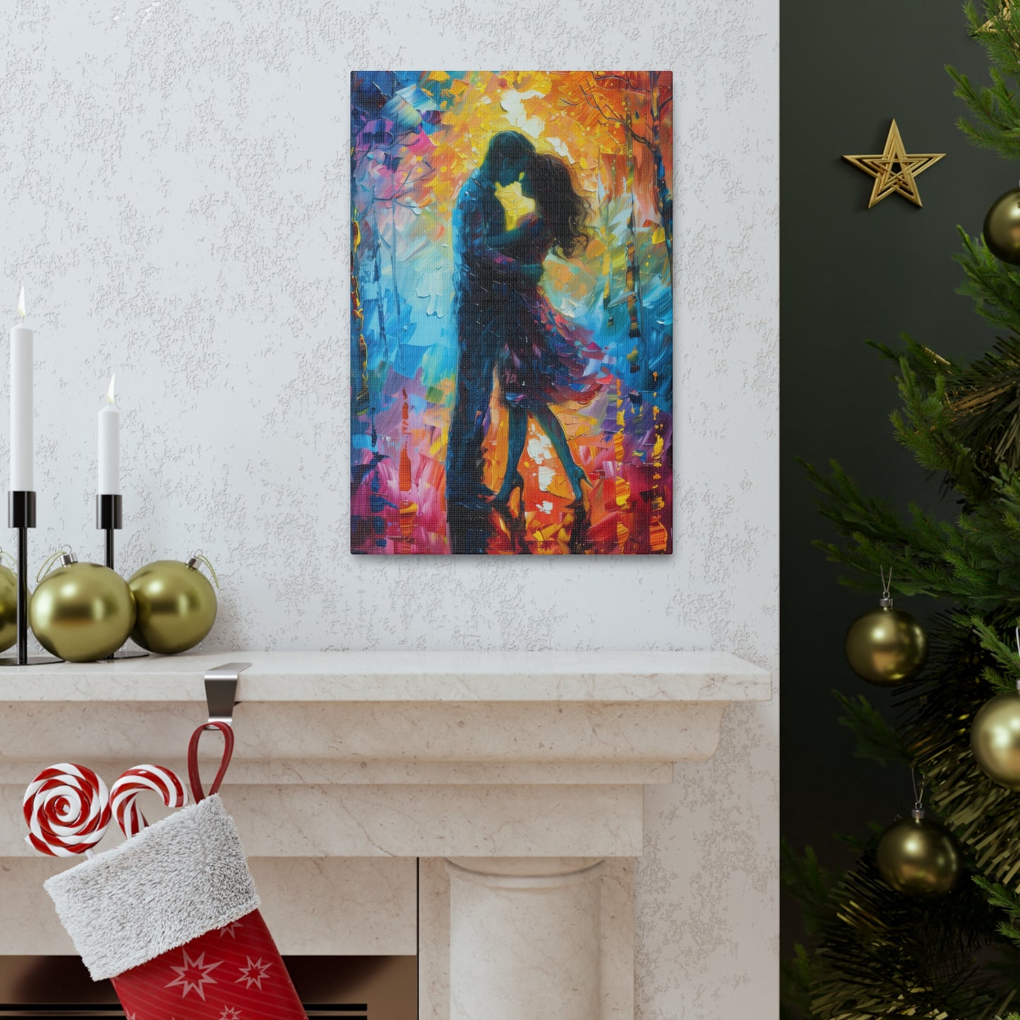 Couple - Leonid Afremov Style Digital Oil Painting Canvas Gallery Wraps