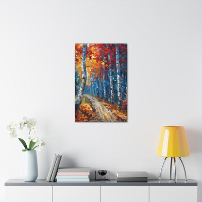 road through autumn forest - Leonid Afremov Style Digital Print Canvas Gallery Wraps