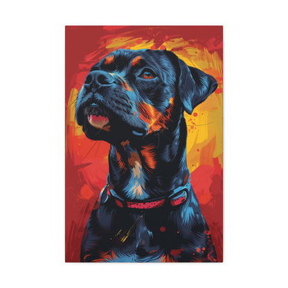 Rottweiler Dog - Abstract Illustration Canvas Gallery Wraps