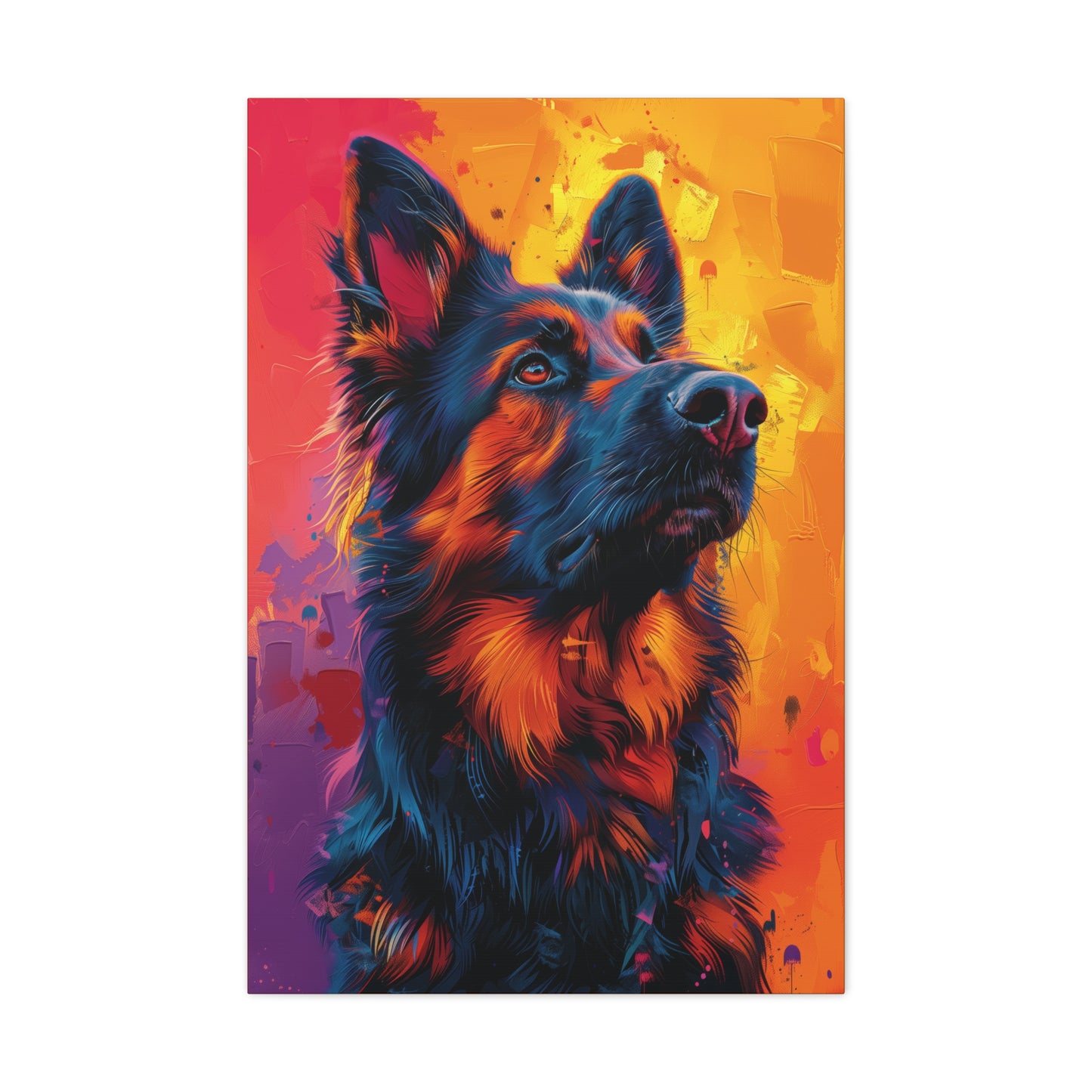 German Shepherd - Abstract Illustration Canvas Gallery Wraps