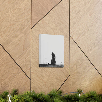 Black Cat Digital Illustration Canvas Gallery Wraps