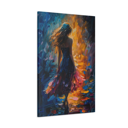 girl - Leonid Afremov Style Digital Print Canvas Gallery Wraps