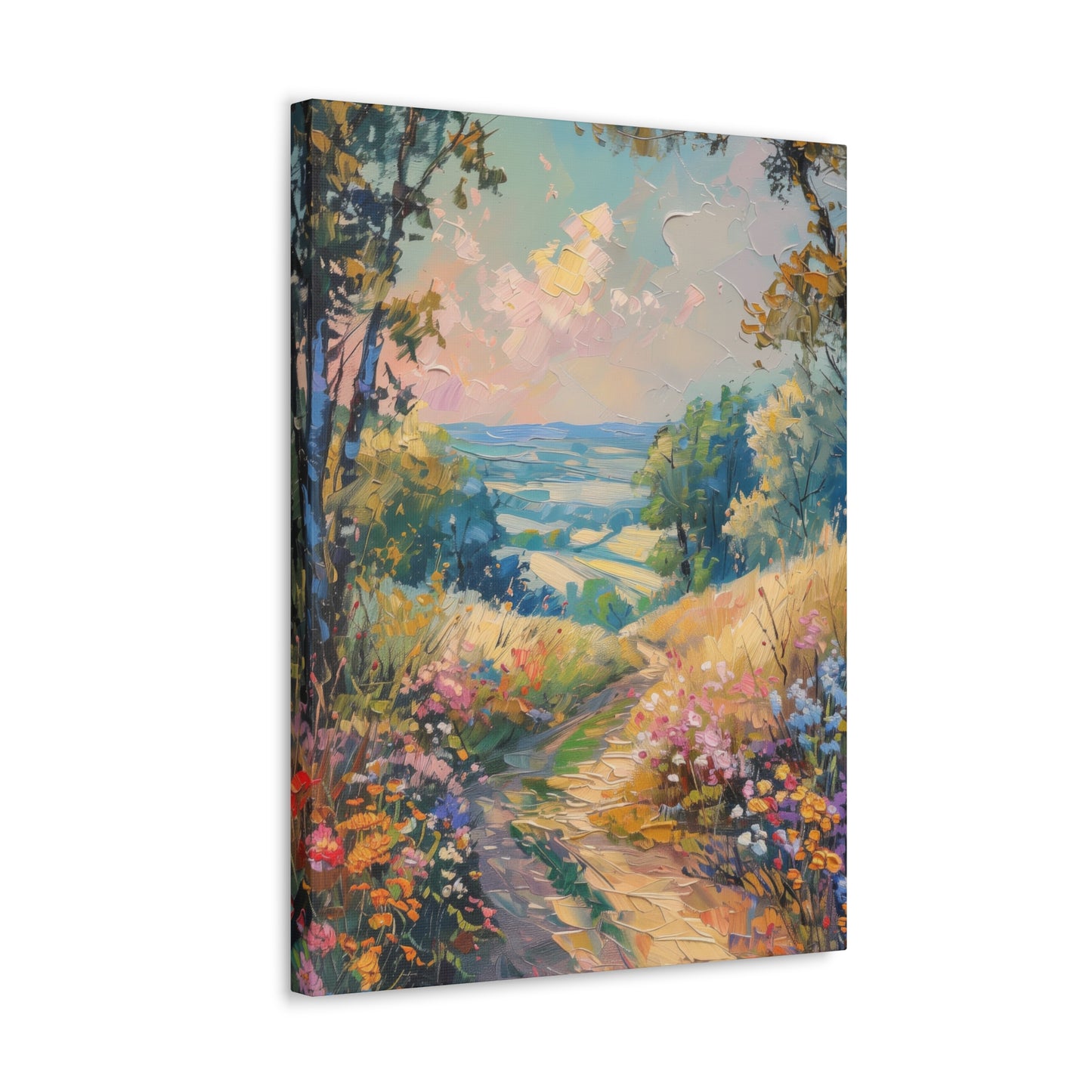 old countryside road in medieval times Digital Oil Painting Print Canvas Gallery Wraps