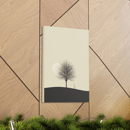 Lone Leafless Tree - Illustration Canvas Gallery Wraps