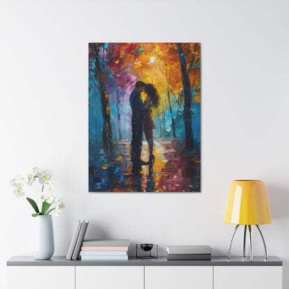 Couple - Leonid Afremov Style Digital Oil Painting Canvas Gallery Wraps