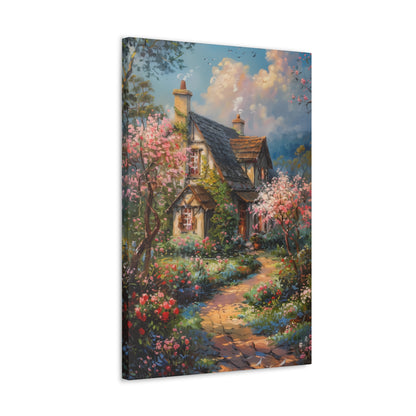 Countryside village house medieval times Digital Oil Painting Print Canvas Gallery Wraps