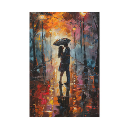 Couple - Leonid Afremov Style Digital Oil Painting Canvas Gallery Wraps