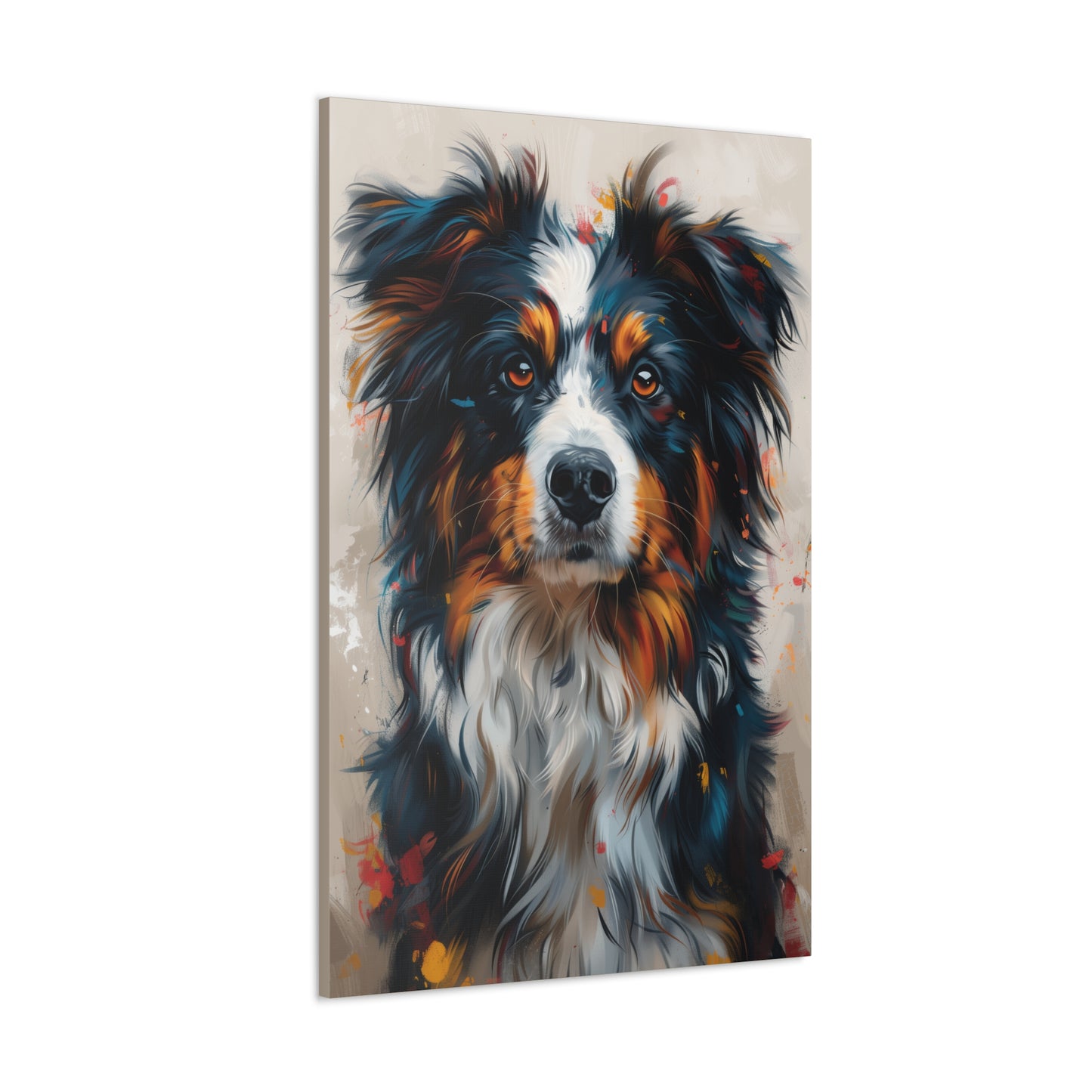 Border Collie Dog - Abstract Illustration Canvas Gallery Wraps