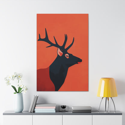 Reindeer with antlers Digital Illustration Canvas Gallery Wraps