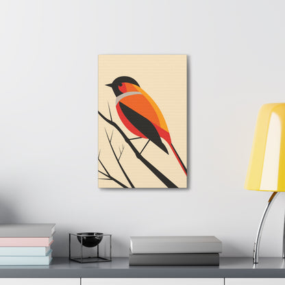 Bird siting on a tree branch Digital Illustration Canvas Gallery Wraps