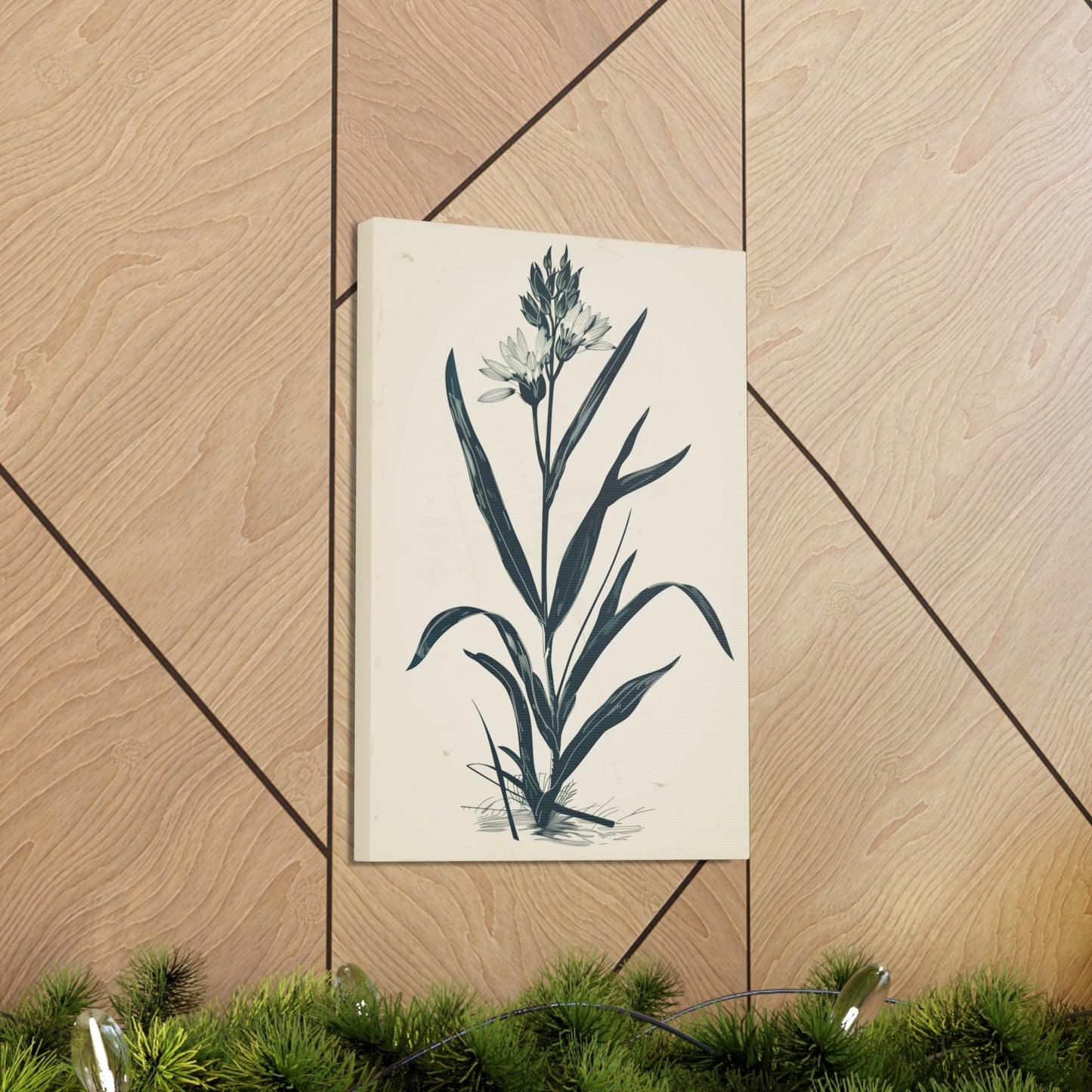 Grass Flower Digital Illustration Canvas Gallery Wraps