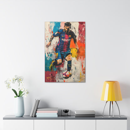 Lionel Messi - Abstract Digital Painting Canvas Gallery Wraps