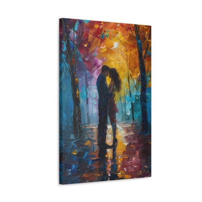 Couple - Leonid Afremov Style Digital Oil Painting Canvas Gallery Wraps