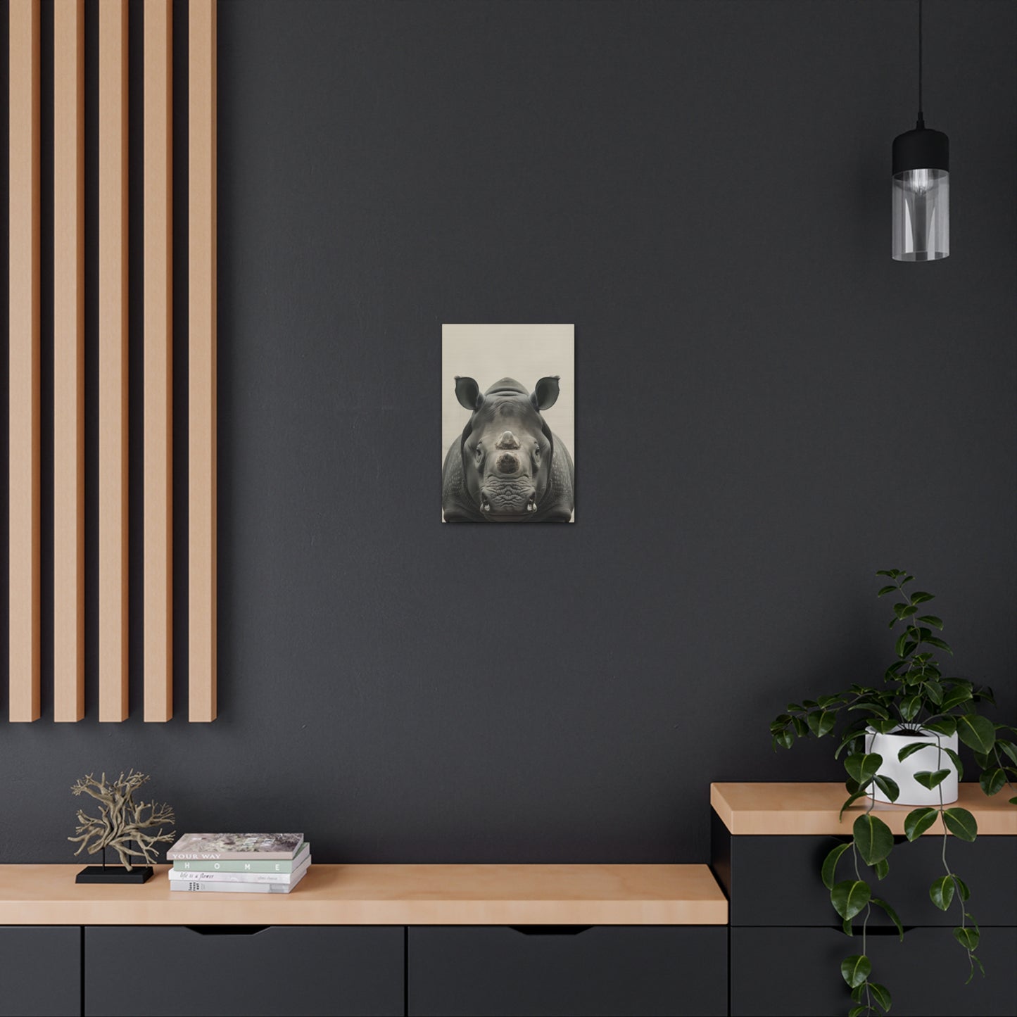 Rhinoceros  Digital Illustration Canvas Gallery Wraps