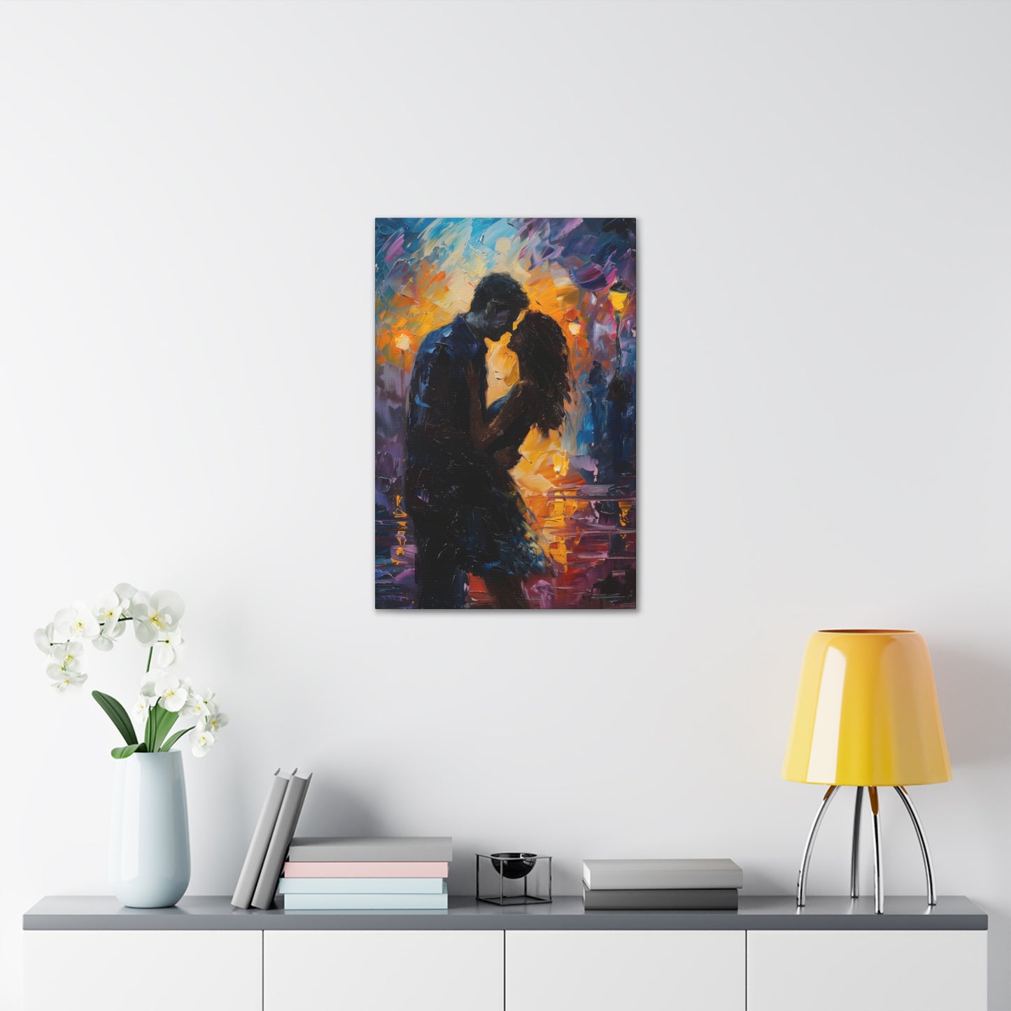 Couple - Leonid Afremov Style Digital Oil Painting Canvas Gallery Wraps