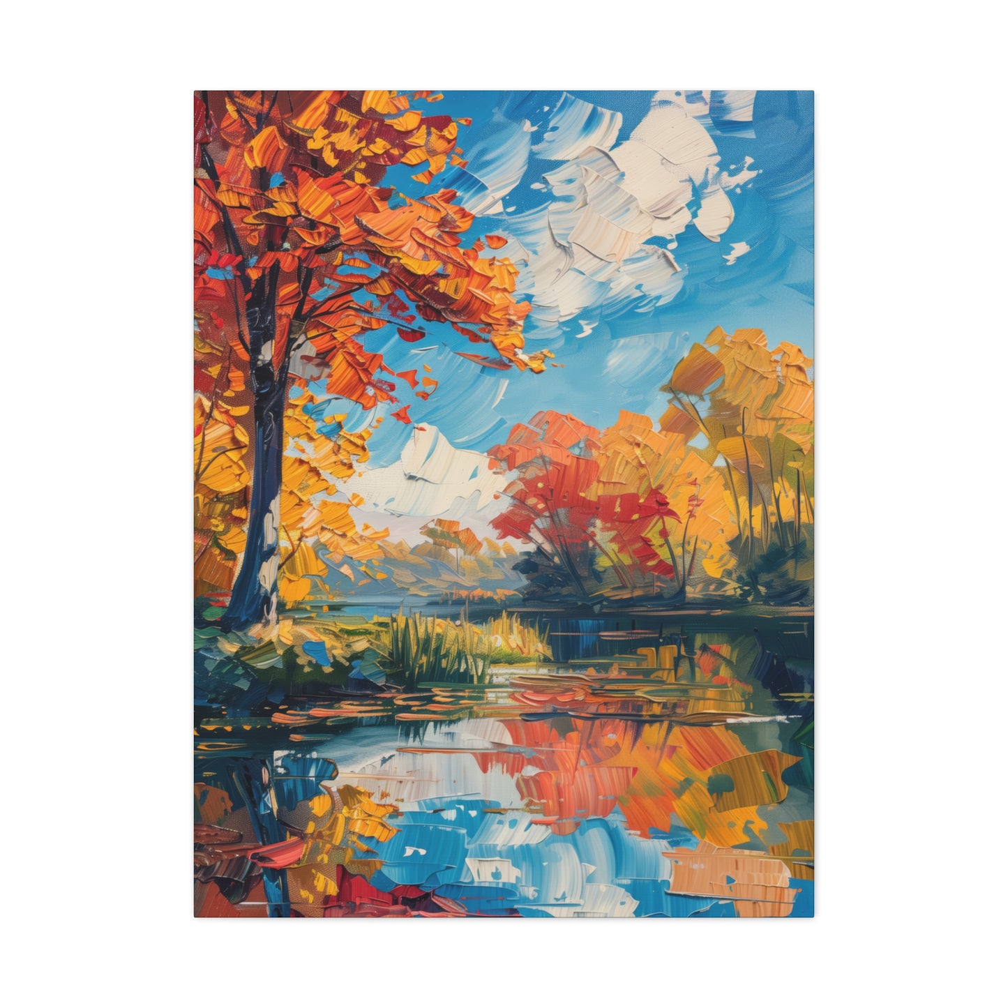 Autumn Nature - Claude Monet Style Digital Print Canvas Gallery Wraps