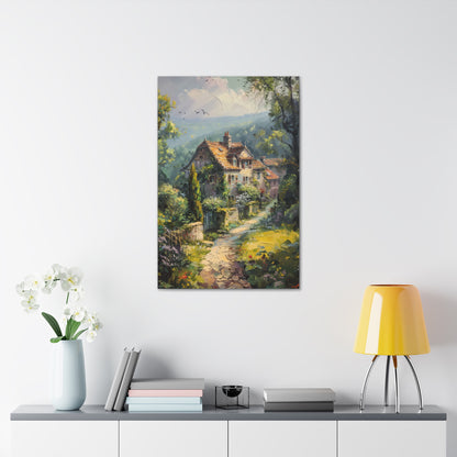 old house in countryside vintage Digital Oil Painting Print Canvas Gallery Wraps