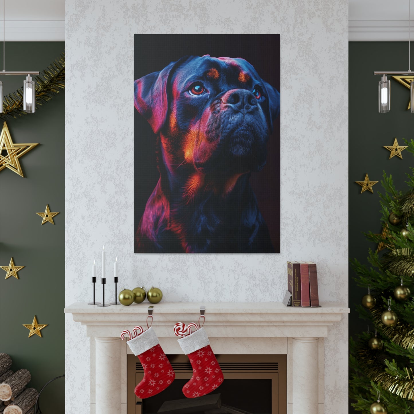 Rottweiler Dog - Abstract Illustration Canvas Gallery Wraps