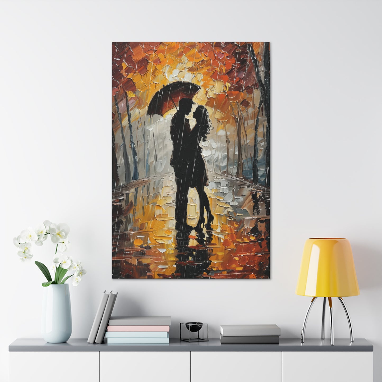 Couple - Leonid Afremov Style Digital Oil Painting Canvas Gallery Wraps