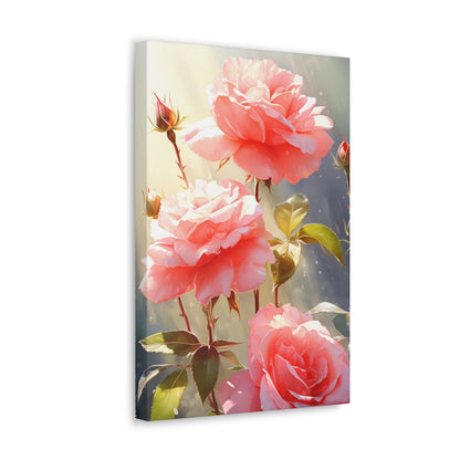 Rose Flowers - Watercolor Painting Digital Illustration Canvas Gallery Wraps