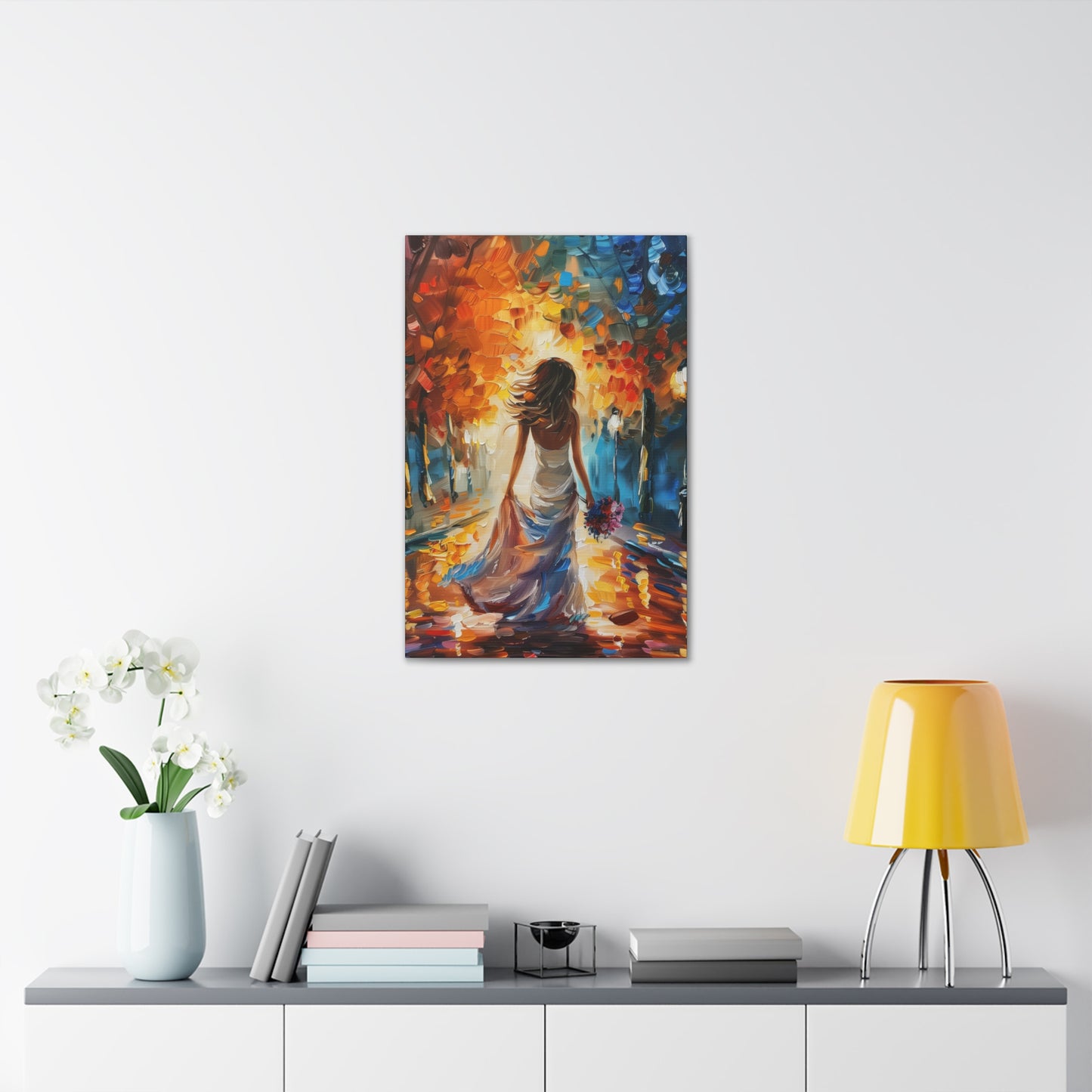 Bride in the Streets - Leonid Afremov Style Digital Print Canvas Gallery Wraps