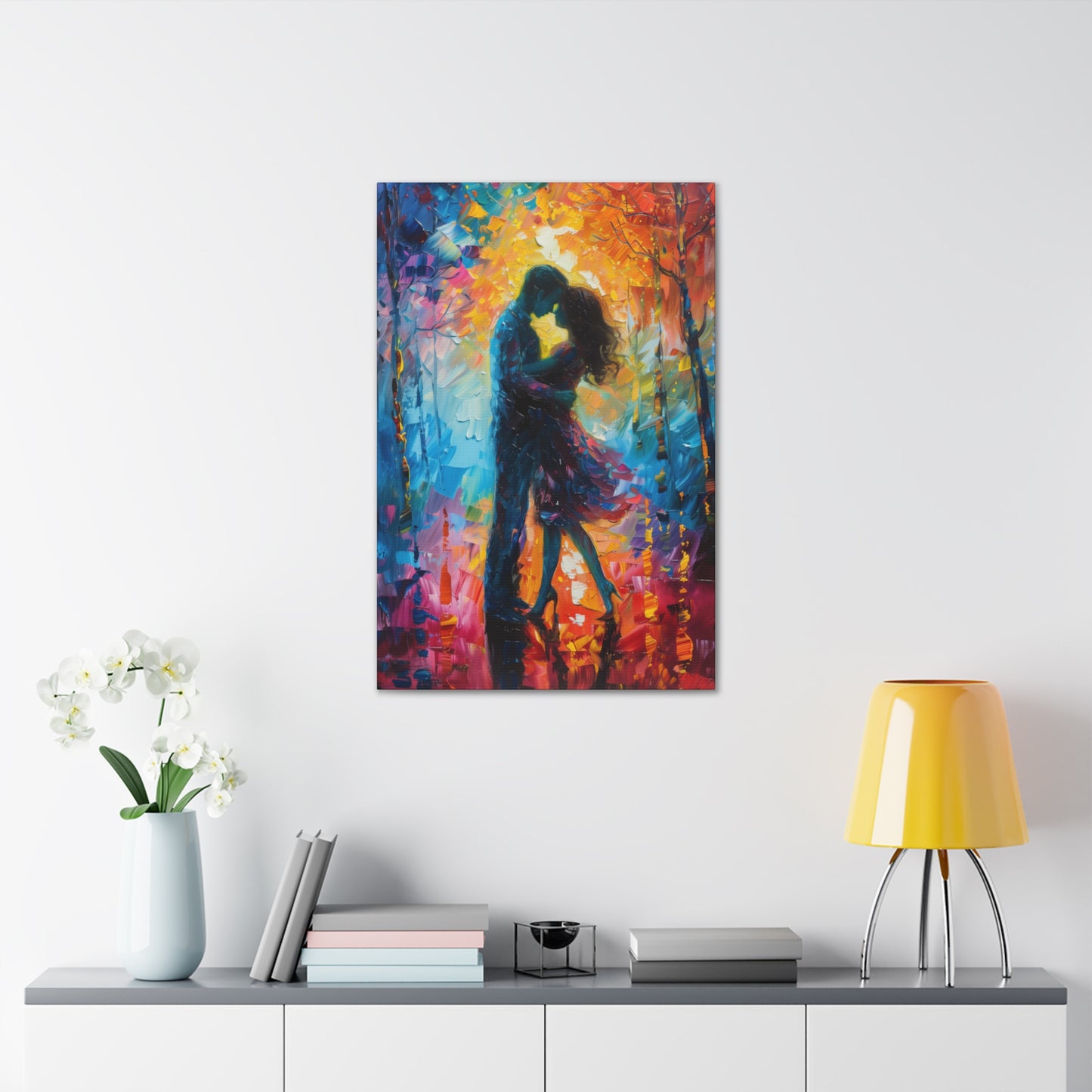 Couple - Leonid Afremov Style Digital Oil Painting Canvas Gallery Wraps