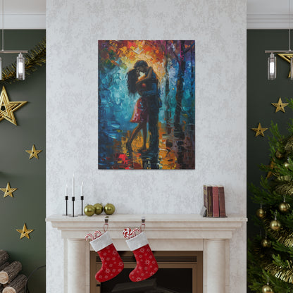 Couple - Leonid Afremov Style Digital Oil Painting Canvas Gallery Wraps