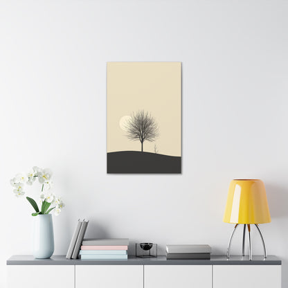 Lone Leafless Tree - Illustration Canvas Gallery Wraps