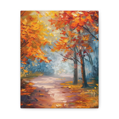 Road Through Autumn Forest - Leonid Afremov Oil Painting Canvas Gallery Wraps