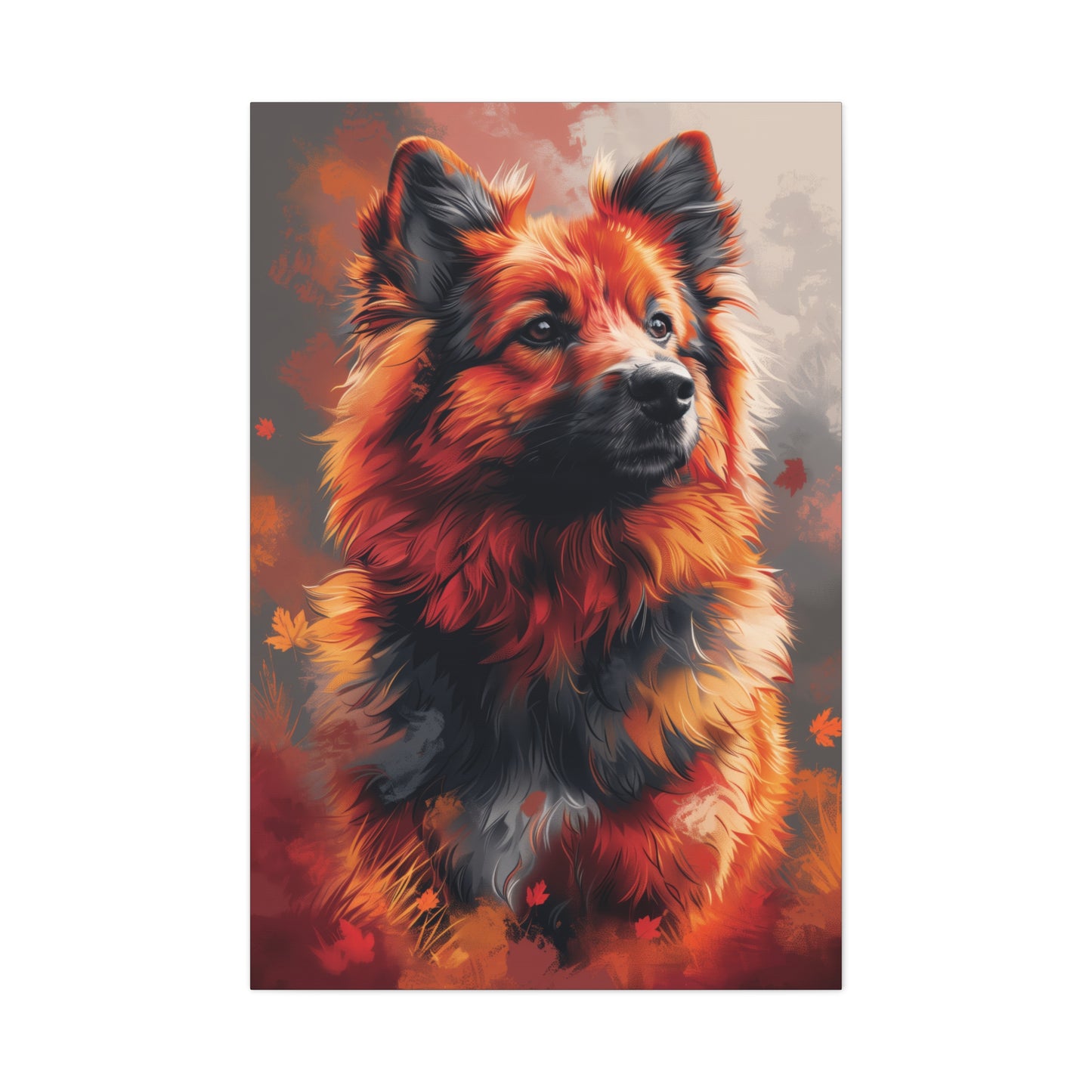 Papillon Dog - Abstract Illustration Canvas Gallery Wraps