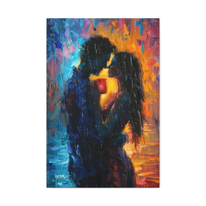 Couple - Leonid Afremov Style Digital Oil Painting Canvas Gallery Wraps