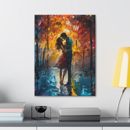 Couple - Leonid Afremov Style Digital Oil Painting Canvas Gallery Wraps