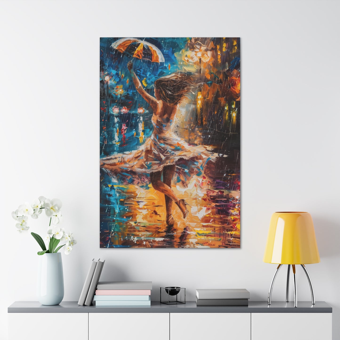 Dancing in the Rain - Leonid Afremov Style Digital Print Canvas Gallery Wraps