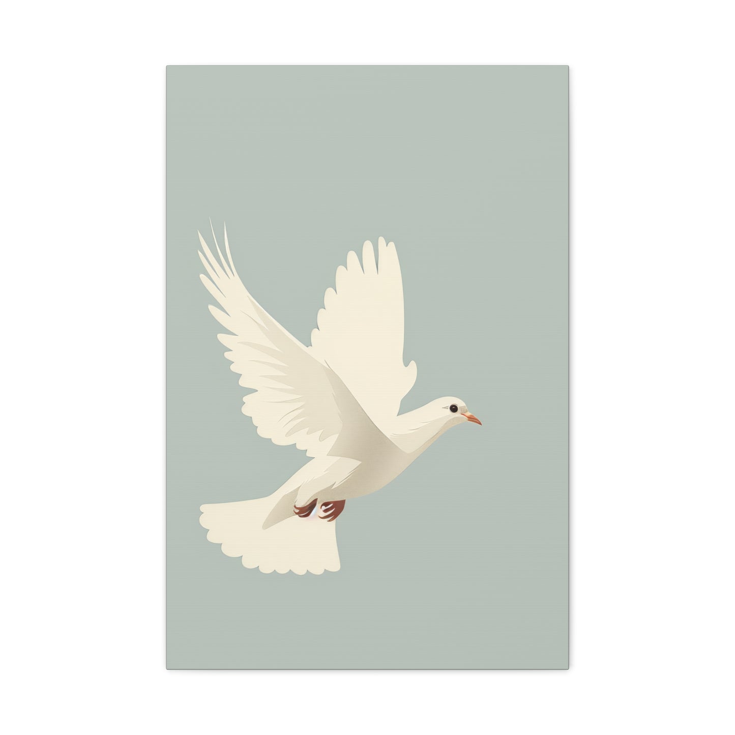 White Dove Digital Illustration Canvas Gallery Wraps