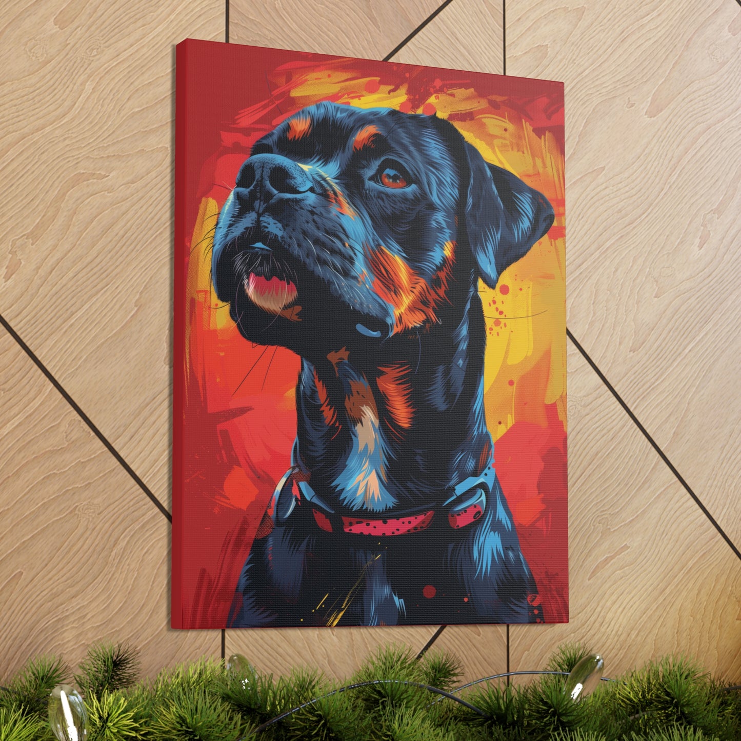 Rottweiler Dog - Abstract Illustration Canvas Gallery Wraps