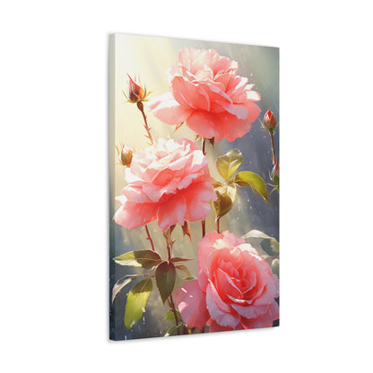 Rose Flowers - Watercolor Painting Digital Illustration Canvas Gallery Wraps