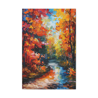 Road Through Autumn Flower Forest - Leonid Afremov Oil Painting Canvas Gallery Wraps