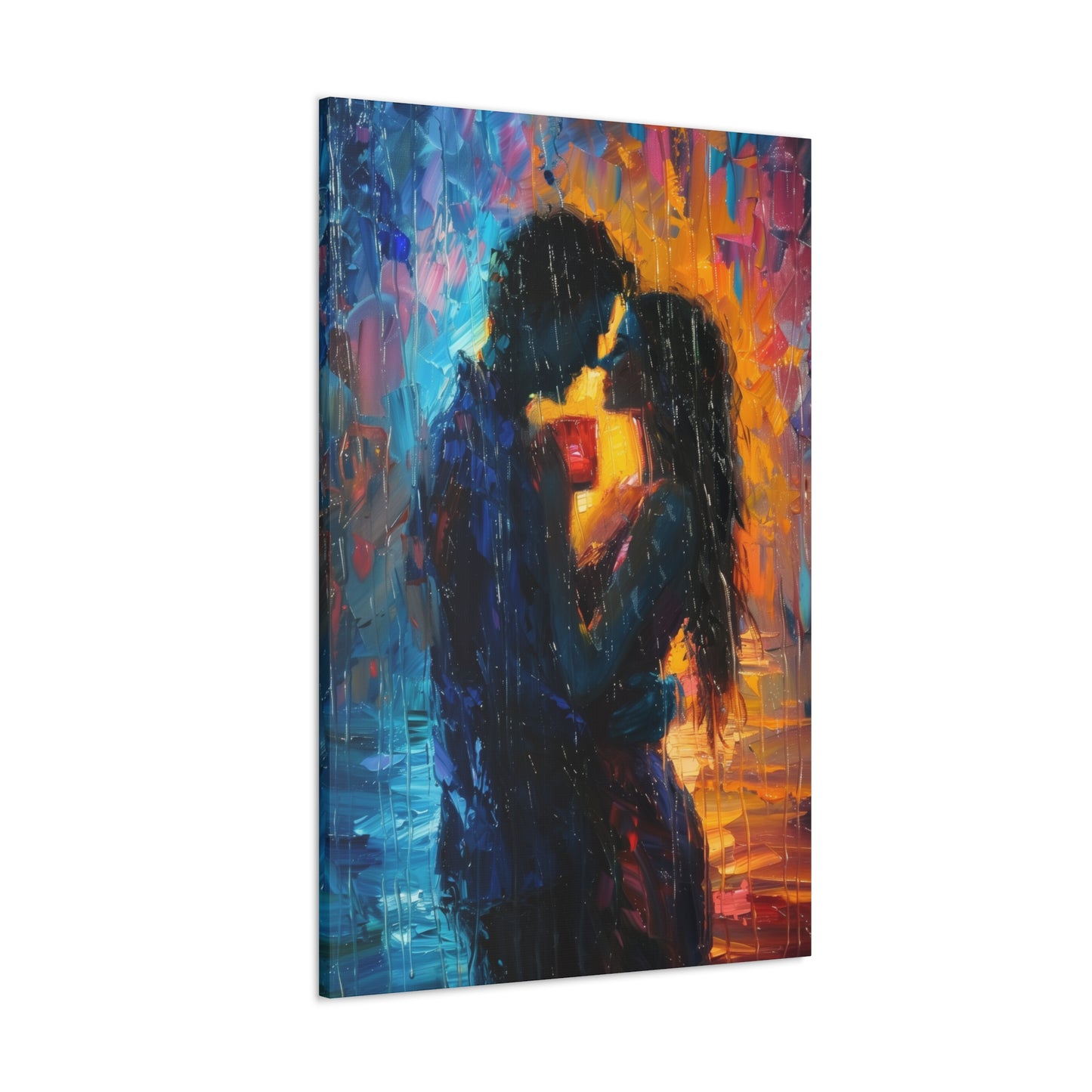 Couple - Leonid Afremov Style Digital Oil Painting Canvas Gallery Wraps