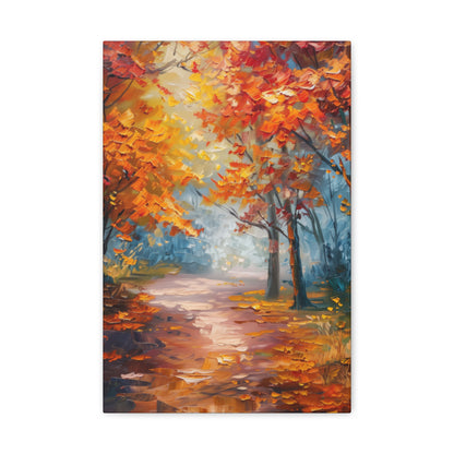 Road Through Autumn Forest - Leonid Afremov Oil Painting Canvas Gallery Wraps