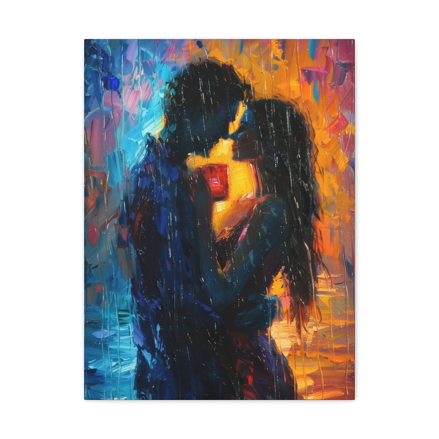 Couple - Leonid Afremov Style Digital Oil Painting Canvas Gallery Wraps