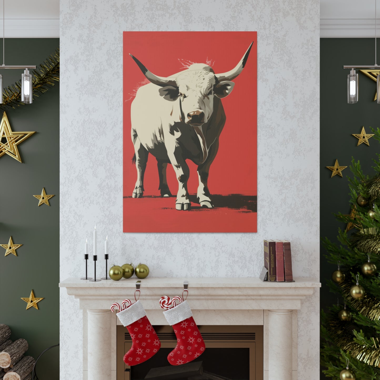 White Buffalo Digital Illustration Canvas Gallery Wraps