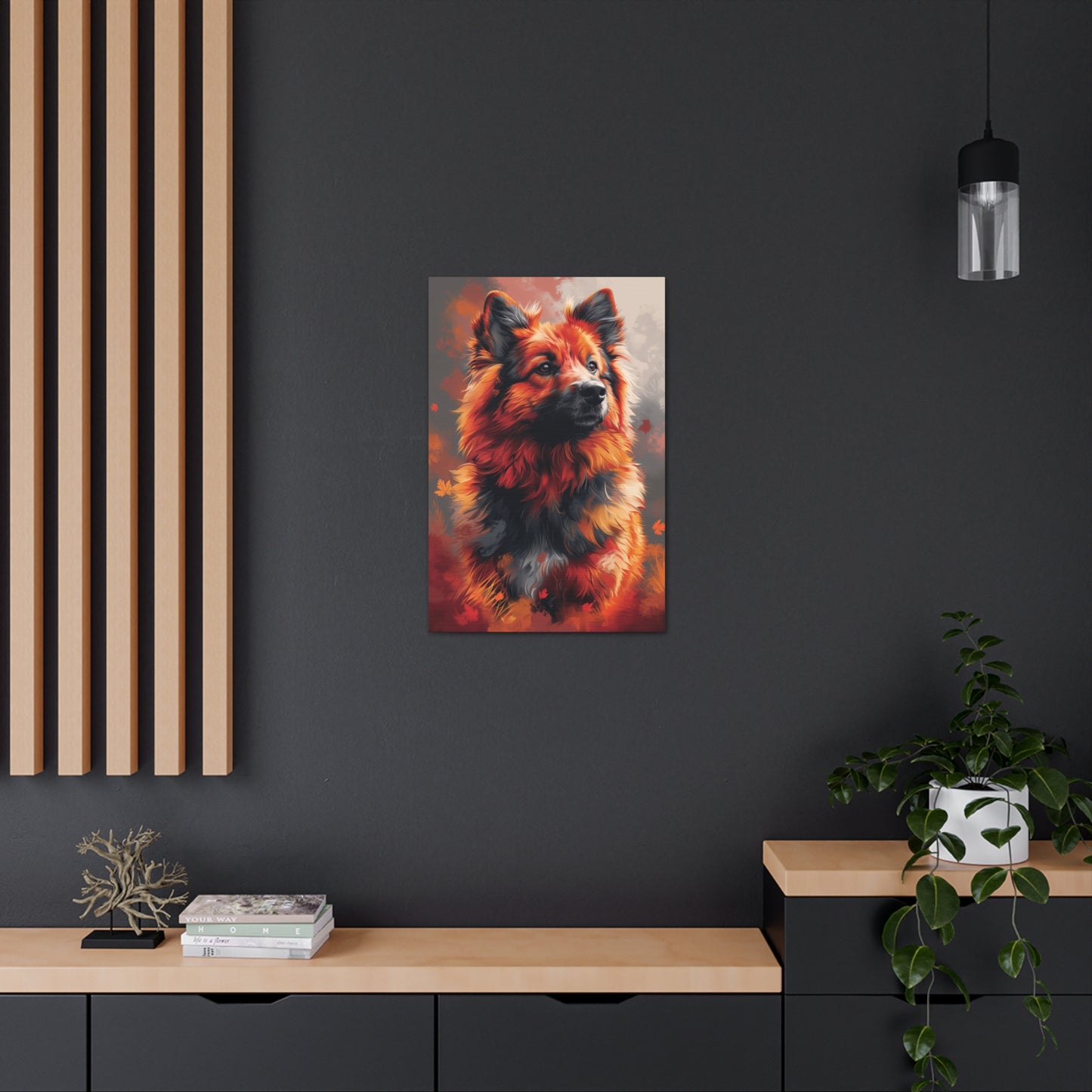 Papillon Dog - Abstract Illustration Canvas Gallery Wraps